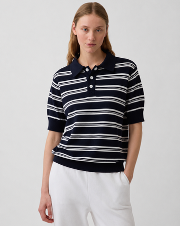 Striped Cotton Knit Polo