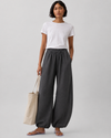 Linen Cotton Barrel Leg Pants