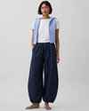 Linen Cotton Barrel Leg Pants